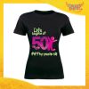 T-Shirt Donna Nera "Life Begin" Maglietta Femminile Birthday per Feste di Compleanno Idea Regalo per Compleanni Gadget Eventi