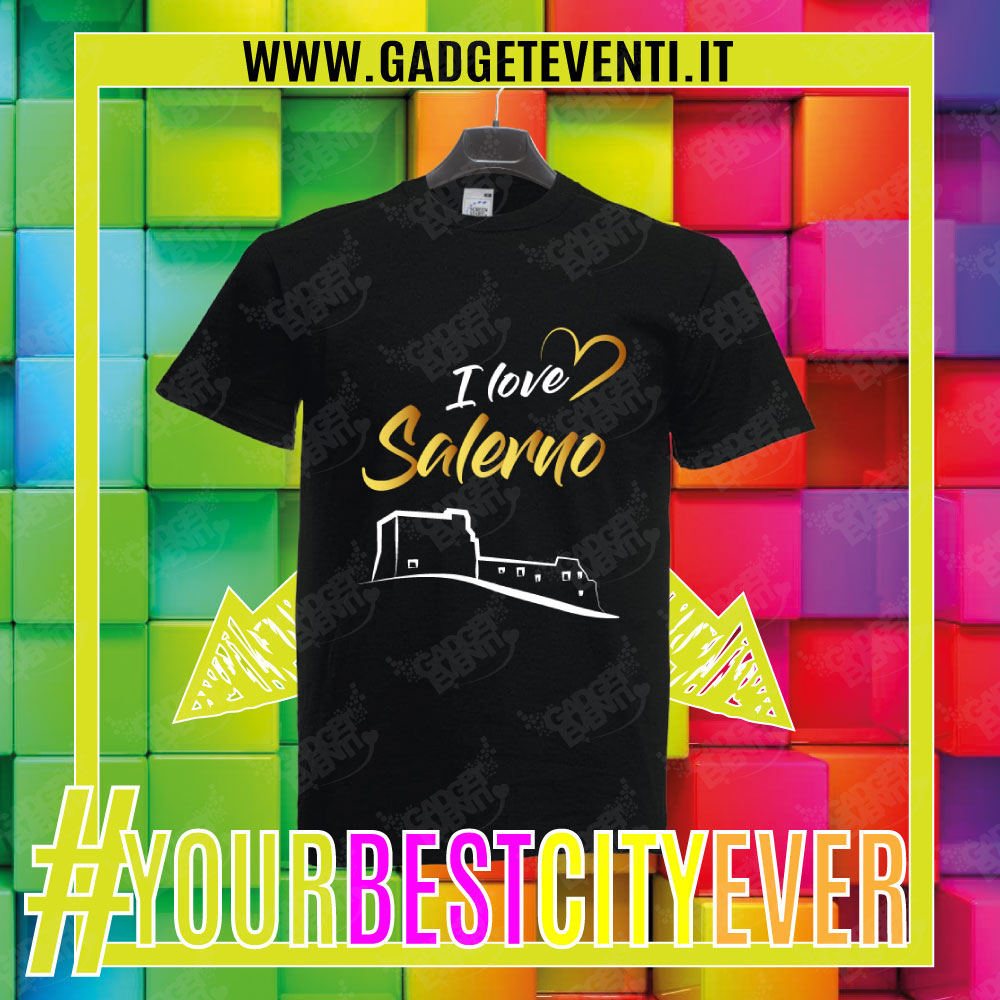 Maglietta Uomo Personalizzata Città I Love Salerno - Gadget Eventi