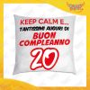 Cuscino Quadrato Divano Letto Poltrona "Keep Calm Ventesimo" Idea Regalo per Compleanni Gadget Eventi