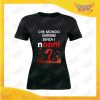 Maglietta Donna Nera "Che Mondo senza Nonni" Idea Regalo Nonna T-Shirt Festa dei Nonni Gadget Eventi
