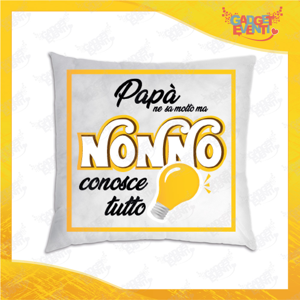 Cuscino per Festa dei Nonni Nonno Conosce Tutto - Gadget Eventi