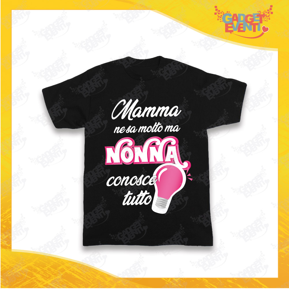 Simpatica T-shirt bambina Se la mamma dice no ci pensa la nonna! 
