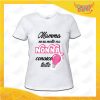 Maglietta Donna Bianca "Nonna Conosce tutto" grafica fucsia Idea Regalo Nonna T-Shirt Festa dei Nonni Gadget Eventi