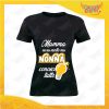 Maglietta Donna Nera "Nonna Conosce tutto" grafica gialla Idea Regalo Nonna T-Shirt Festa dei Nonni Gadget Eventi