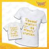 Coppia di T-Shirt Donna Bimbo Bianche "Nipoti Stupendi Per Nonna" grafica oro Magliette divertenti per Nonna e Nipote Gadget Eventi