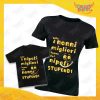 Coppia di T-Shirt Donna Bimbo Nere "Nipoti Stupendi Per Nonna" grafica oro Magliette divertenti per Nonna e Nipote Gadget Eventi