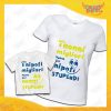 Coppia di T-Shirt Donna Bimbo Bianche "Nipoti Stupendi Per Nonna" grafica rosa Magliette divertenti per Nonna e Nipote Gadget Eventi