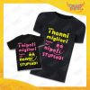 Coppia di T-Shirt Uomo Bimbo Nere "Nipoti Stupendi Per Nonno" grafica rosa Magliette divertenti per Nonno e Nipote Gadget Eventi