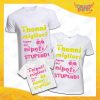 Tris di T-Shirt Bianche "Nipoti Stupendi" grafica rosa Magliette per Tutta la Famiglia Completo di Maglie Nonno Nonna Nipote Idea Regalo Gadget Eventi