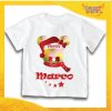 T-Shirt Bimbo Bianca Maglietta "Topolino Natale Con Nome" grafica Multicolore Gadget Eventi
