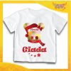 T-Shirt Bimba Bianca Maglietta "Topolino Natale Con Nome" grafica Multicolore Gadget Eventi
