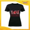 T-Shirt Donna Natalizia Nera "I Love Christmas" grafica Rossa Maglietta per l'inverno Maglia Natalizia Idea Regalo Gadget Eventi