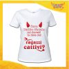 T-Shirt Donna Natalizia Bianca "Lista dei Ragazzi Cattivi" grafica Rossa Maglietta per l'inverno Maglia Natalizia Idea Regalo Gadget Eventi