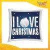 Cuscino Natalizio Personalizzato con Grafica Argento "I Love Christmas" Arredamento poltrone Divani e Letto Idea Regalo Cuscini Natalizi Gadget Eventi