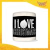 Salvadanaio Portamonete in ceramica Natalizio personalizzato "I Love Christmas". Porta risparmi monetine e monete Grafica Argento Idea Regalo Gadget Eventi
