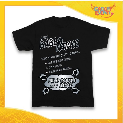 T-Shirt Bimbo Nera Maglietta "Sono Stato Bravo Tutto l'Anno" grafica Argento Gadget Eventi