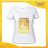 T-Shirt Donna Natalizia Bianca "Babbo Natale Ricercato" grafica Oro Maglietta per l'inverno Maglia Natalizia Idea Regalo Gadget Eventi