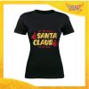 T-Shirt Donna Natalizia Nera "Real Santa Claus" grafica Oro Maglietta per l'inverno Maglia Natalizia Idea Regalo Gadget Eventi