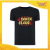 T-Shirt Uomo Natalizia Nera "Real Santa Claus" grafica Oro Maglietta per l'inverno Maglia Natalizia Idea Regalo Gadget Eventi