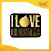Mouse Pad Rettangolare Natalizio Grafica Oro "I Love Christmas" tappetino pc ufficio idea regalo festa di Natale gadget eventi