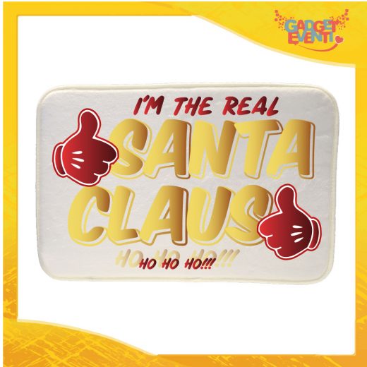 Mouse Pad Rettangolare Natalizio Grafica Oro "Real Santa Claus" tappetino pc ufficio idea regalo festa di Natale gadget eventi