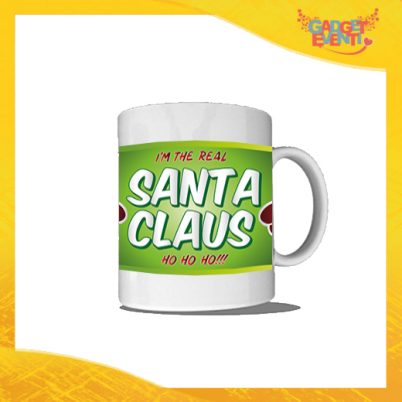 Tazza Natalizia Personalizzata "Real Santa Claus" grafica Verde Mug Colazione Breakfast Idea Regalo Festività Natalizie Gadget Eventi