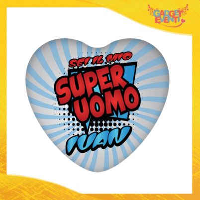 Mouse Pad a Cuore Per Innamorati "Super Uomo con Nome" tappetino pc ufficio idea regalo San Valentino gadget eventi