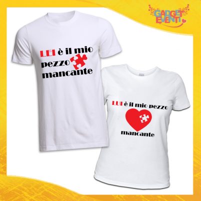 T-Shirt Coppia Magliette Bianche "Pezzo Mancante" Gadget Eventi