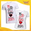 T-Shirt Coppia Magliette Bianche "Anniversario con Data e Nomi" Gadget Eventi