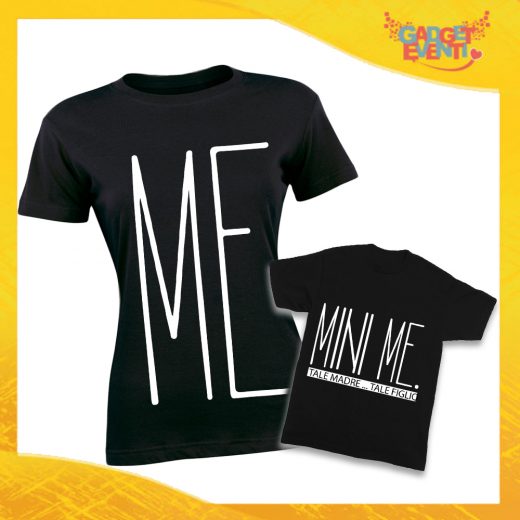 T-Shirt Madre Figlio Nere "Mini Me" Magliette Idea Regalo Originale Festa del Papà Gadget Eventi