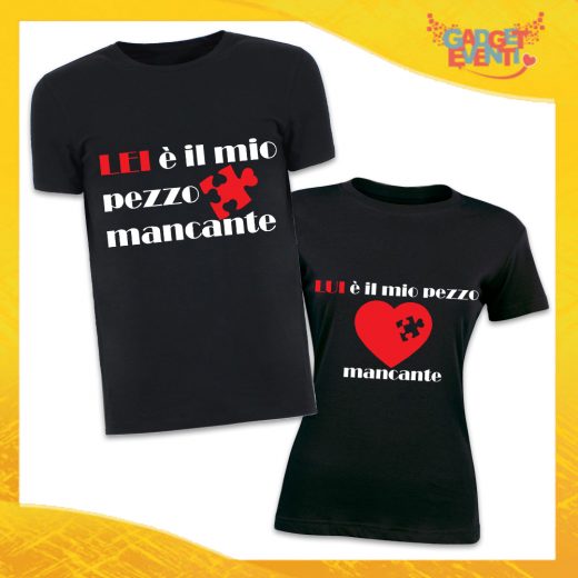 T-Shirt Coppia Magliette Nere "Pezzo Mancante" Gadget Eventi