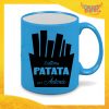 Tazza Fluo Blu Personalizzata "Ultima Patata Con Nome" Mug Colazione Breakfast Idea Regalo Per Addii al Celibato Gadget Eventi