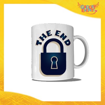 Tazza Bianca Personalizzata "The End" Mug Colazione Breakfast Idea Regalo Addio al Celibato Gadget Eventi