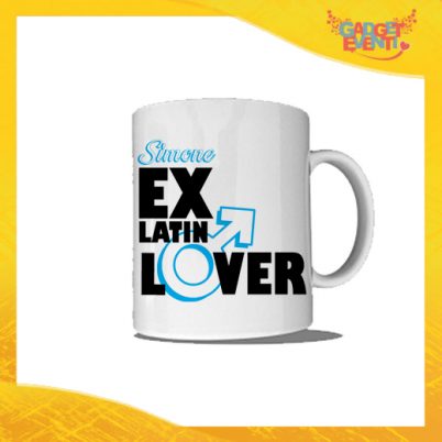 Tazza Bianca Personalizzata "Ex Latin Lover" Mug Colazione Breakfast Idea Regalo Addio al Celibato Gadget Eventi