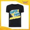 T-Shirt Nera Per Uomo Personalizzata "Super Papa Con Nome" Magliette Idea Regalo Originale Festa del Papà Gadget Eventi