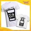 Coppia di T-Shirt Bianca Padre Figlio Grafica Nera "Rum e Pera" Magliette Idea Regalo Originale Festa del Papà Gadget Eventi
