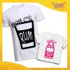 Coppia di T-Shirt Bianca Padre Figlio Grafica Fucsia "Rum e Pera" Magliette Idea Regalo Originale Festa del Papà Gadget Eventi