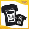 Coppia di T-Shirt Nere Padre Figlio Grafica Bianca "Rum e Pera" Magliette Idea Regalo Originale Festa del Papà Gadget Eventi