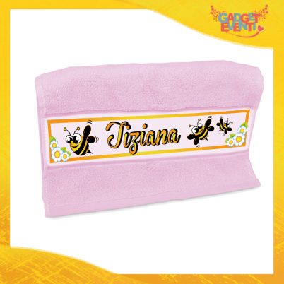 Asciugamano Bimba Personalizzato Rosa "Apetta" Gadget Eventi