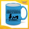 Tazza Fluo Blu Personalizzata "Serata Tranquilla" Mug Colazione Breakfast Idea Regalo Per Addii al Celibato Gadget Eventi