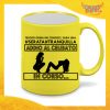 Tazza Fluo Gialla Personalizzata "Serata Tranquilla" Mug Colazione Breakfast Idea Regalo Per Addii al Celibato Gadget Eventi