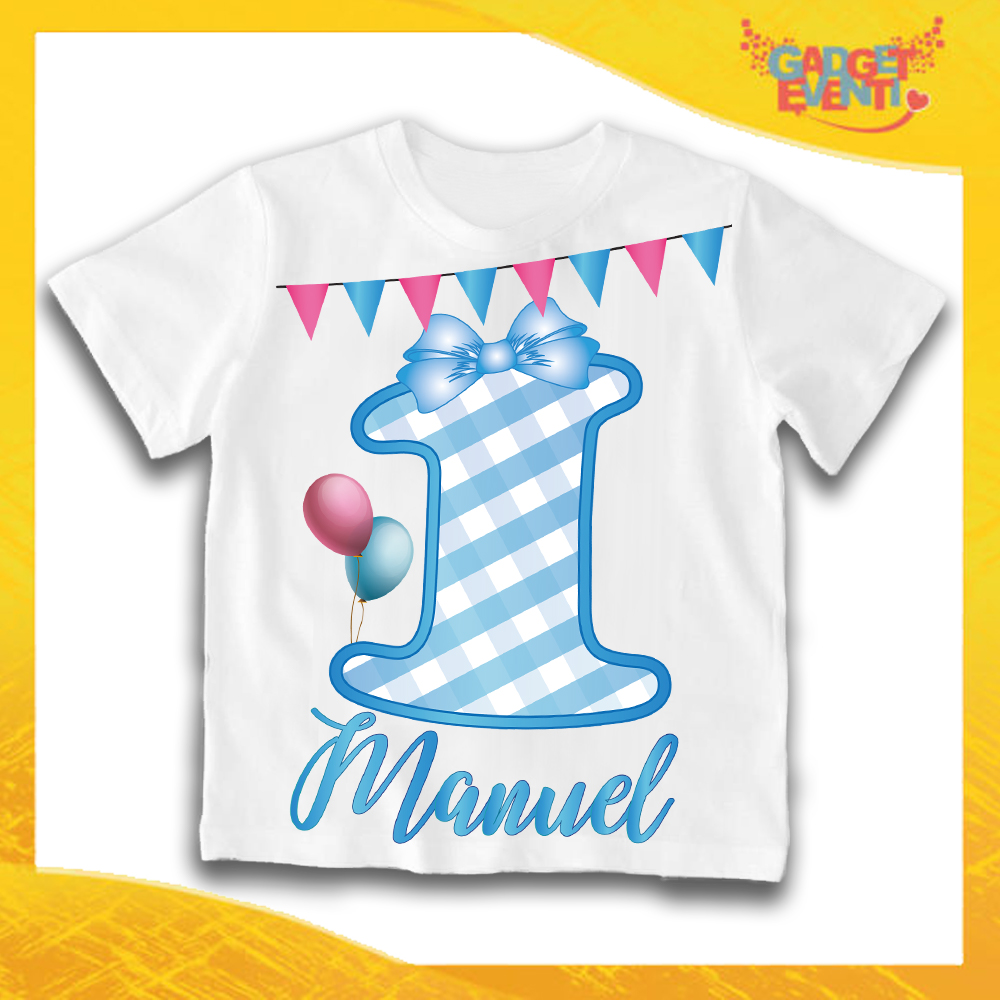T-shirt maglietta bimba Primo Compleanno 1 anno personalizzata con