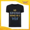 T-Shirt Uomo Nera Sposo Addio al Celibato Maglietta "Lo Sposo Sono Io" Gadget Eventi