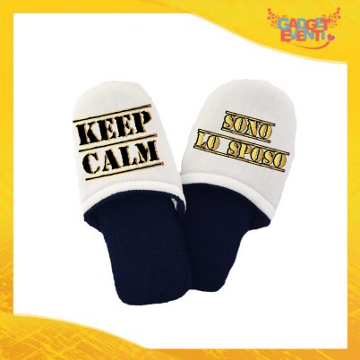 Pantofole Uomo Personalizzate "Keep Calm Sposo" Idea Regalo Per Addii al Celibato Gadget Eventi