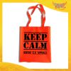 Borsa Shopper Arancio Fluo "Keep Calm Sposa" Idea Regalo Per Addii al Nubilato Gadget Eventi