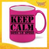 Tazza Fluo Fucsia Personalizzata "Keep Calm Sposo" Mug Colazione Breakfast Idea Regalo Per Addii al Celibato Gadget Eventi
