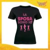 T-Shirt Donna Nera Addio al Nubilato Maglietta "La Sposa Sono Io" Gadget Eventi