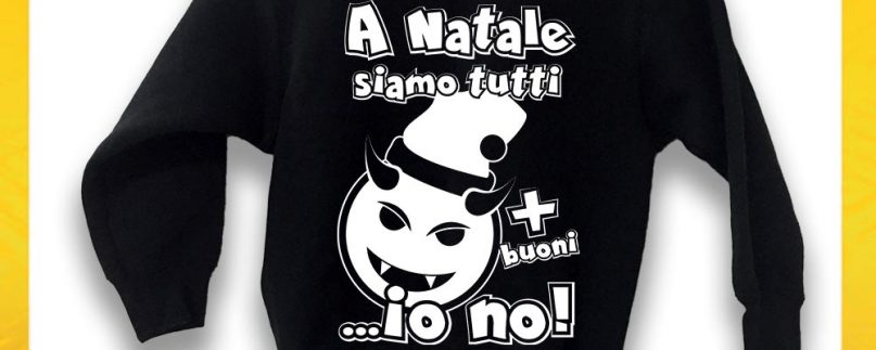 FELPA NERA BIMBI A NATALE SIAMO TUTTI PIU BUONI