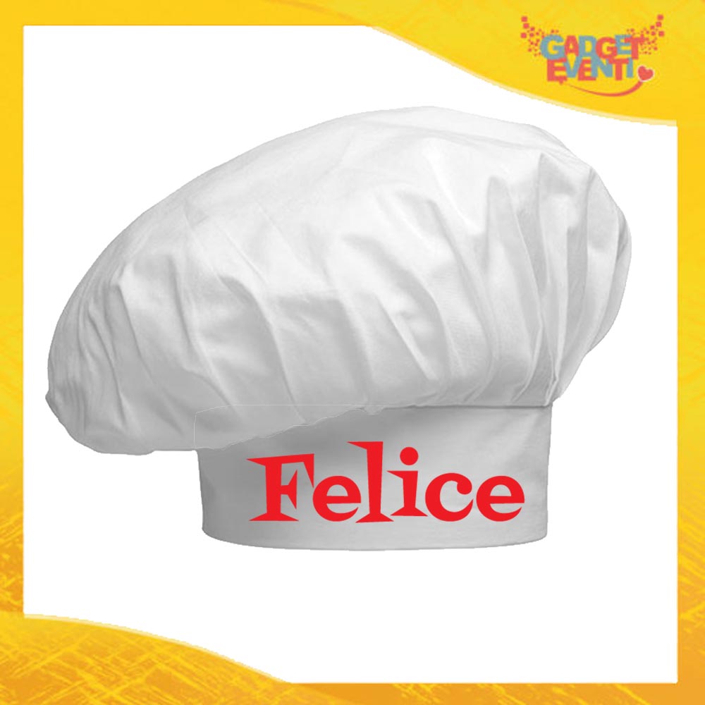 Cappello da Cuoco Personalizzato con nome Chef Felice - Gadget Eventi