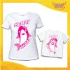 Coppia t-shirt "Mommy and Baby shark" madre figli idea regalo festa della mamma gadget eventi bianche femminuccia